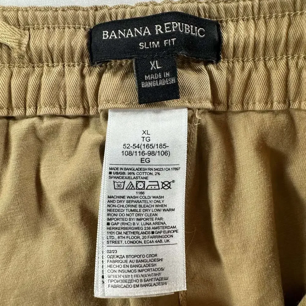 Banana Republic Slim Fit Drawstring Waist Chino Pants Khaki Brown Size XL